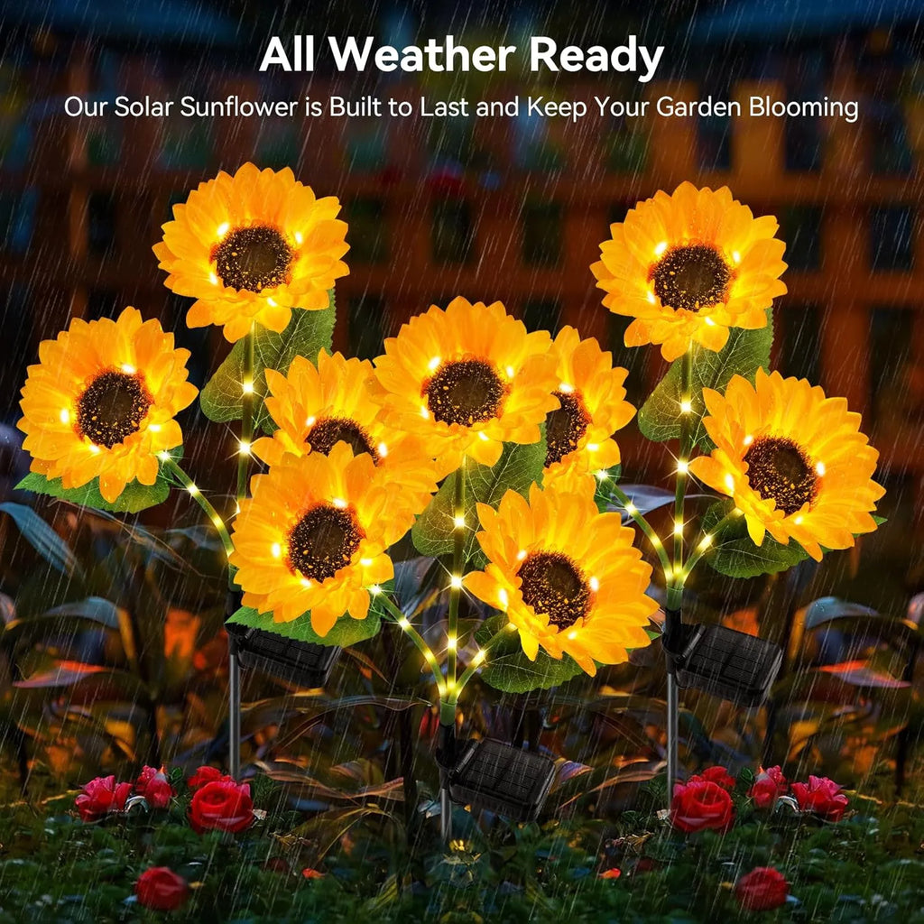 🌻 Artificial Sunflower Solar Lights – Outdoor Garden Stake Lights
