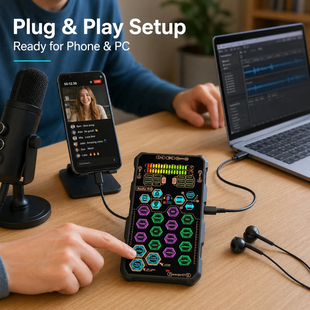 🎤Live Sound Card – Portable Voice Changer