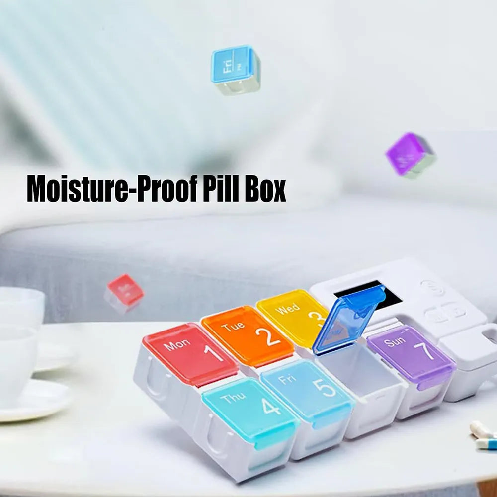 7-Day Pill Organizer with Reminder Alarm