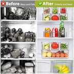 7-1Pack Stackable Refrigerator & Pantry Organizer Bins