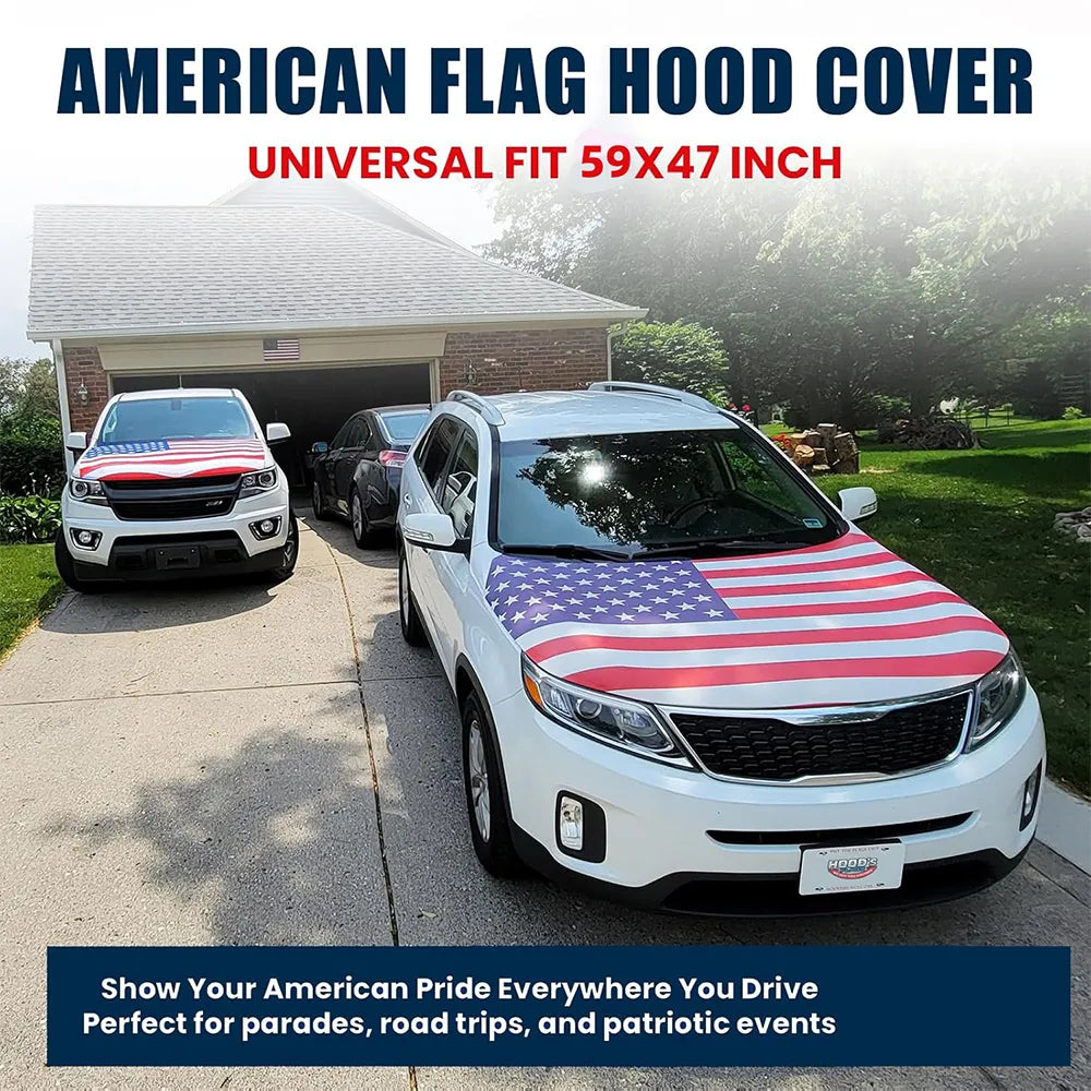 🇺🇸 American Flag Car Hood Cover
