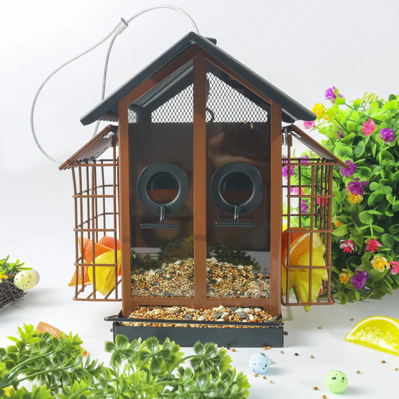 🐦 Outdoor Bird Feeder with Dual Suet Cages