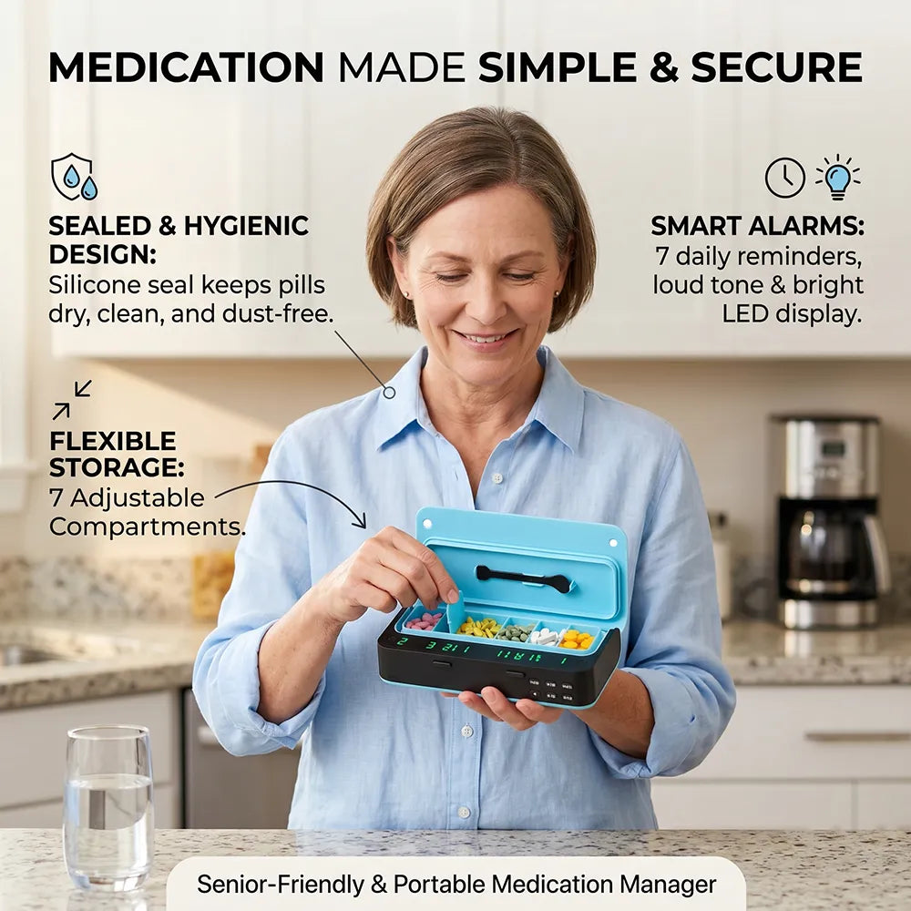 💊 Smart Electronic Pill Organizer with Alarm & LED Display