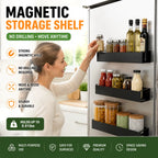 🧲 Magnetic Storage Rack Organizer – Punch-Free Kitchen Space Saver