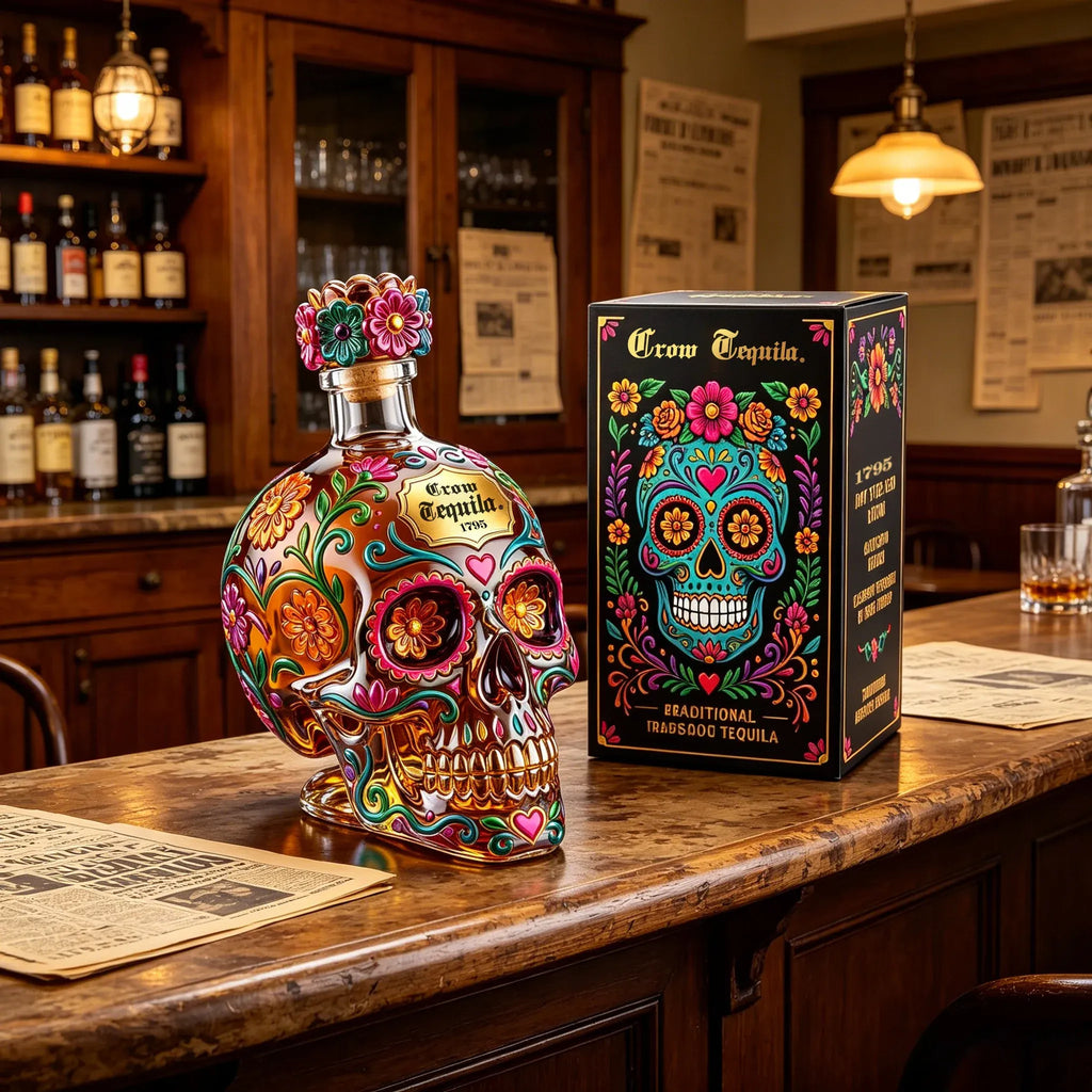 🔥Day of the Dead Limited Edition Tequila Bottle & Goblet – Limited Edition Art Glass