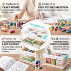 🎨 Transparent Craft Storage Organizer Box with Removable Tray & Dividers