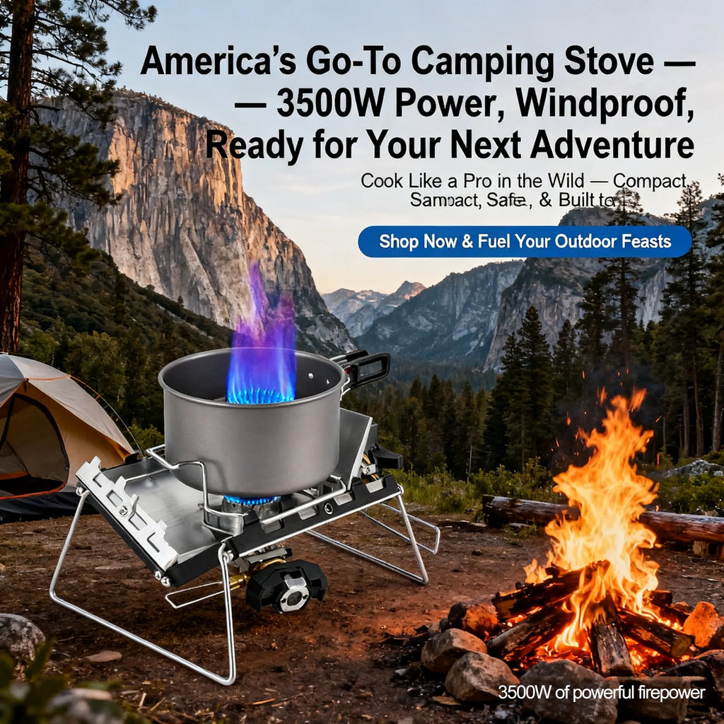 🔥 Camping Stove Outdoor Portable Windproof High-Power Cassette Gas Stove
