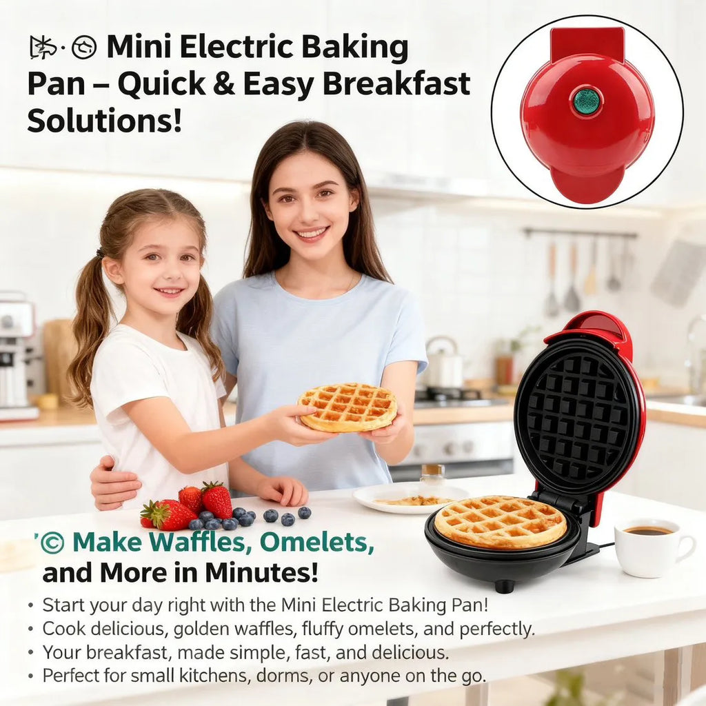 🍳 Mini Electric Baking Pan & Waffle Maker
