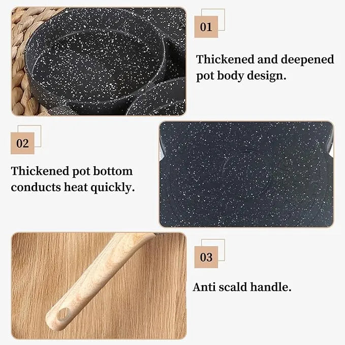 🍳 4-Hole Non-Stick Egg Frying Pan with Wooden Handle