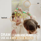 Wall-Mounted Height Measurement Chart with Mirror & Stickers – Track Your Child’s Growth in Style!