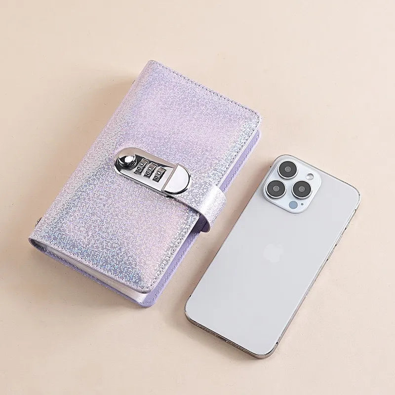 Holographic Glitter Locking Cash Savings Binder