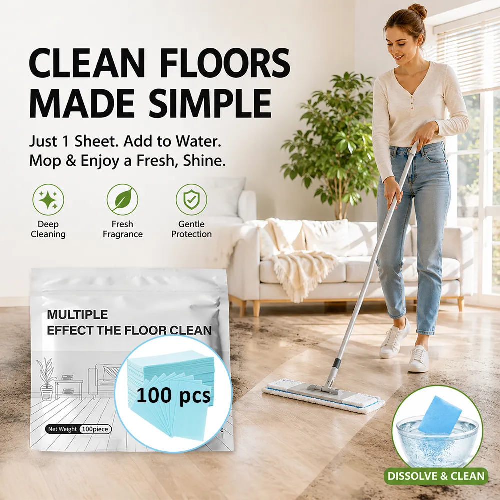 🧼Multi-Purpose Floor Cleaning Sheets – Concentrated Dissolvable Cleaning Tablets for Hardwood & Tile Floors