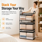 Clear PVC Storage Bins with Handles – 📚for Books, Toys, Media, & Organizing