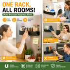 🧲 Magnetic Storage Rack Organizer – Punch-Free Kitchen Space Saver