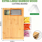 Bamboo Cutting Board Set with Containers & Graters