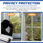 ☀️ One-Way Mirror Window Film – Heat Control & UV Protection