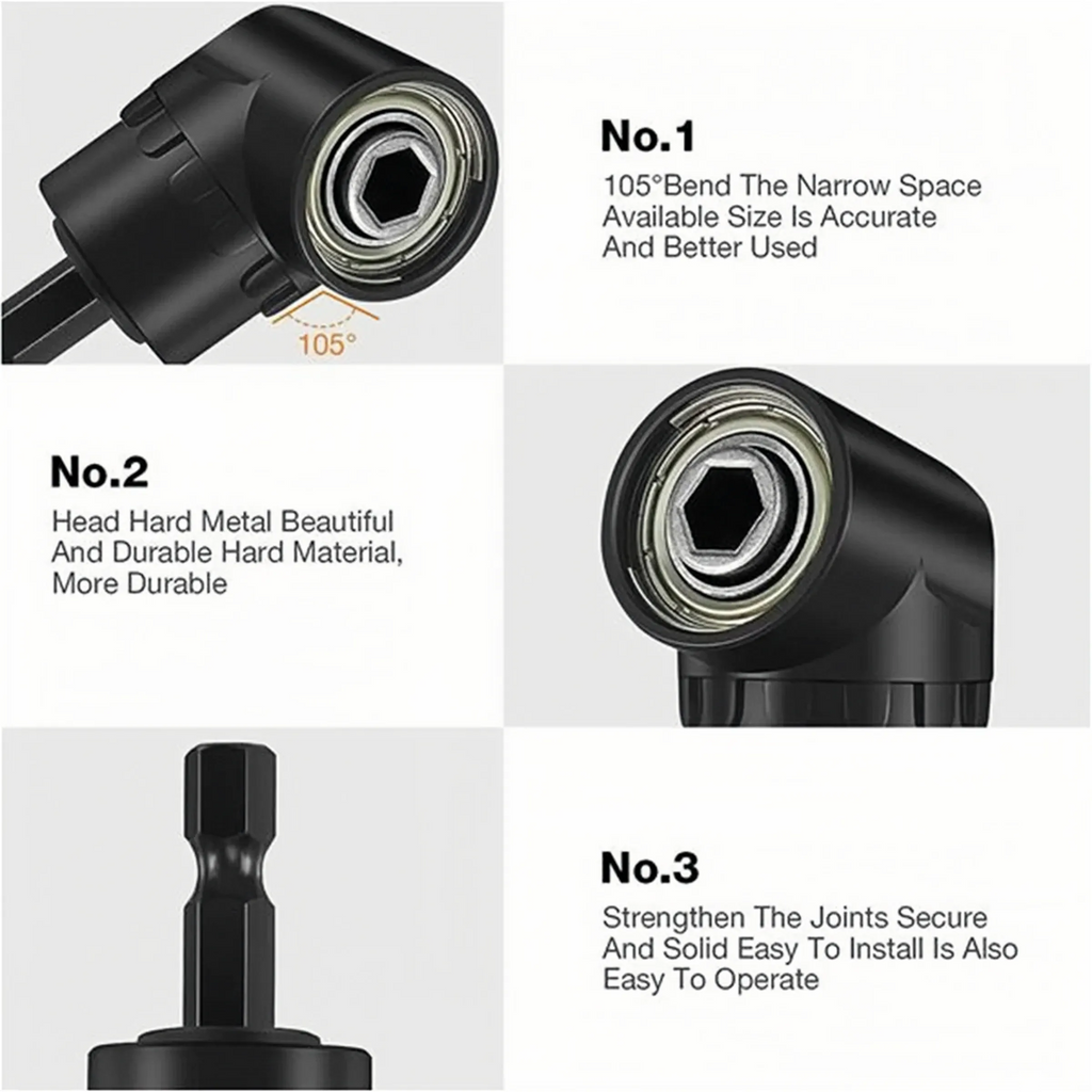 🔧 105° Magnetic Bit Angle Extension Driver