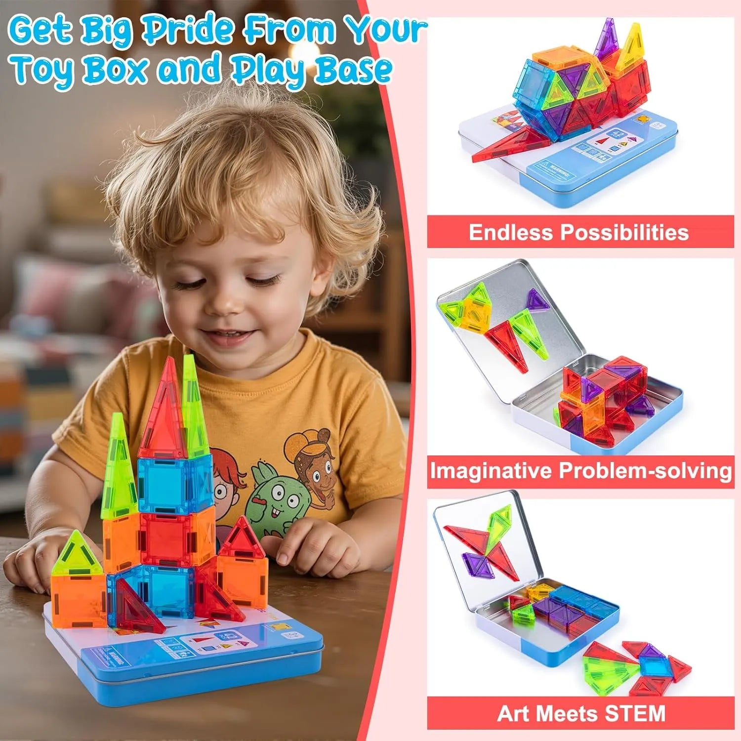 🧲 Magnetic Tiles Mini Set for Kids