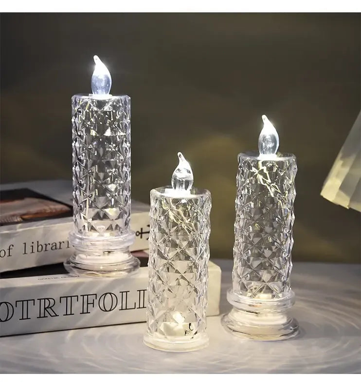 🕯️ Rose Shadow LED Flameless Candles – Elegant & Safe Ambiance, Anytime, Anywhere!