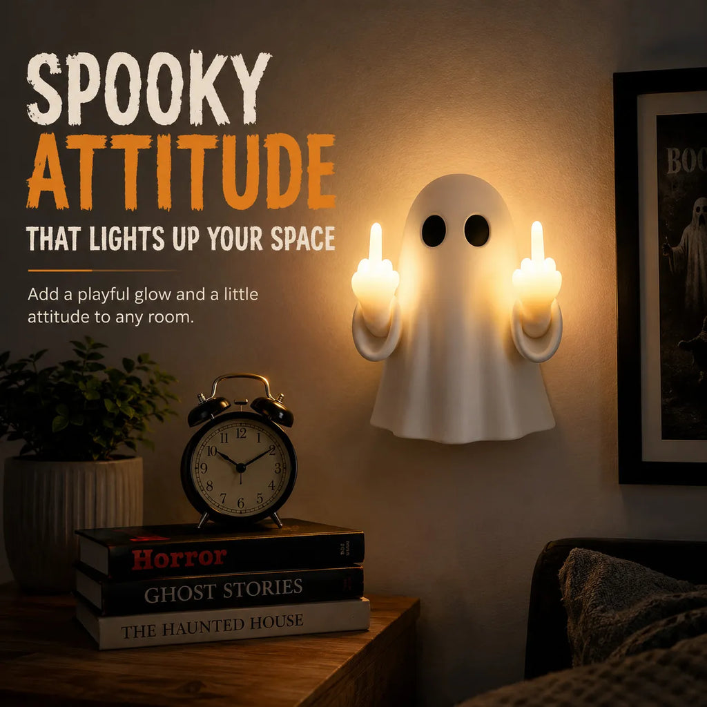 Cheeky Double Middle-Finger Ghost Wall Night Light