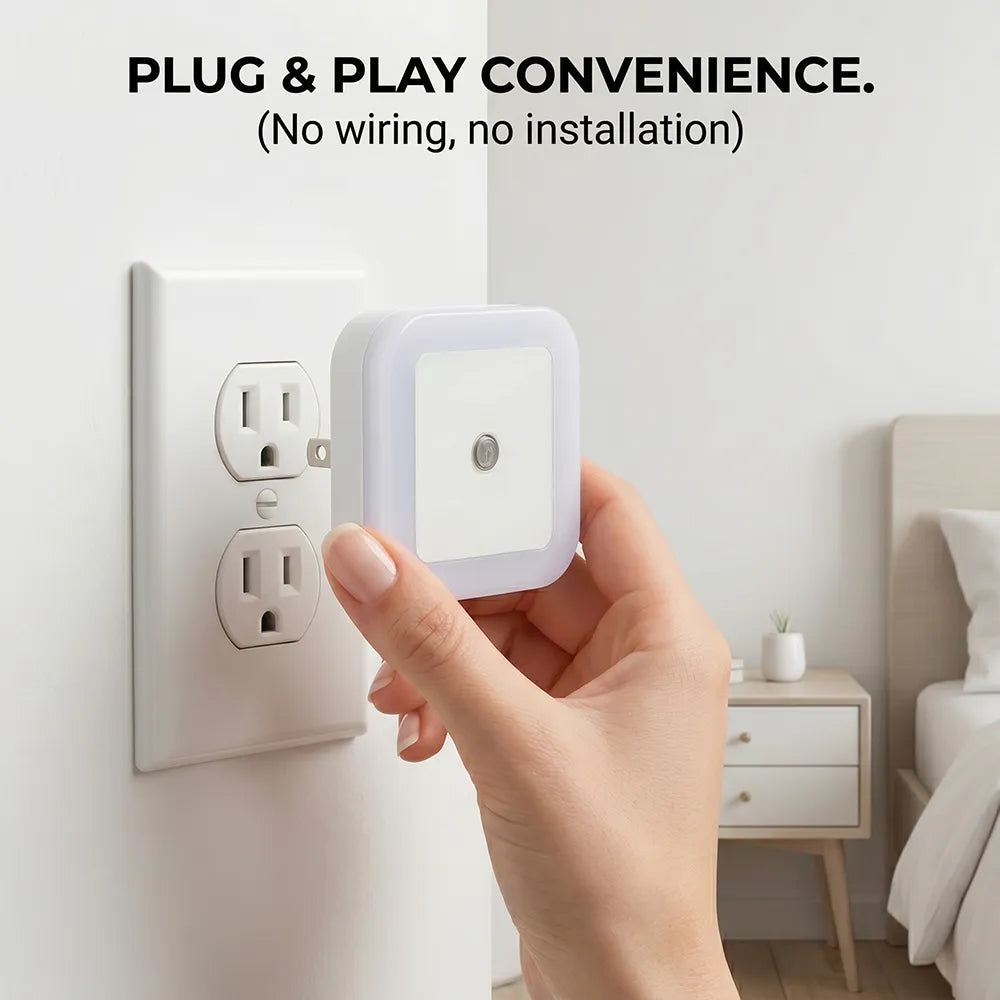 🌙 Plug-in LED night light with automatic sensor function – soft light