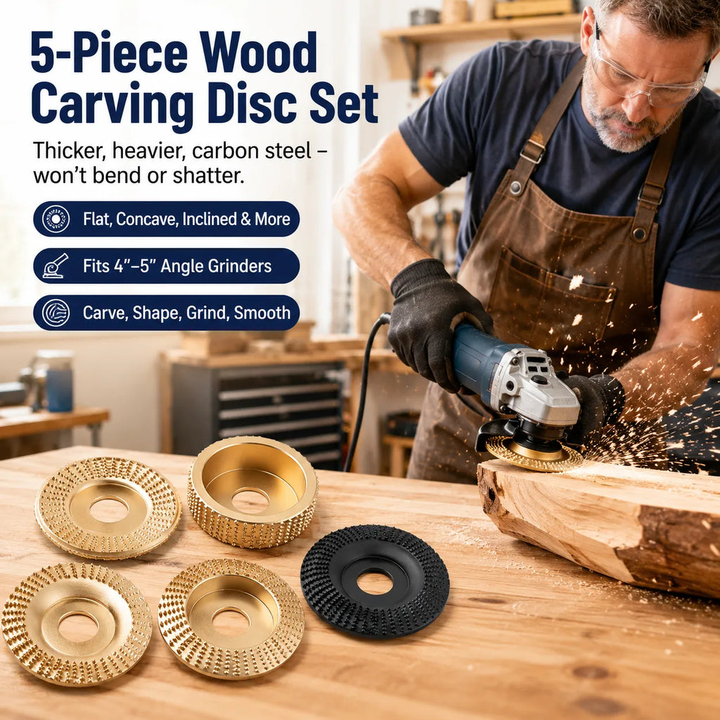⚡ 5-Piece Wood Carving Disc Set
