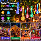 Solar Teardrop Bubble String Lights - 16.4 ft, 20 Multicolor Lights