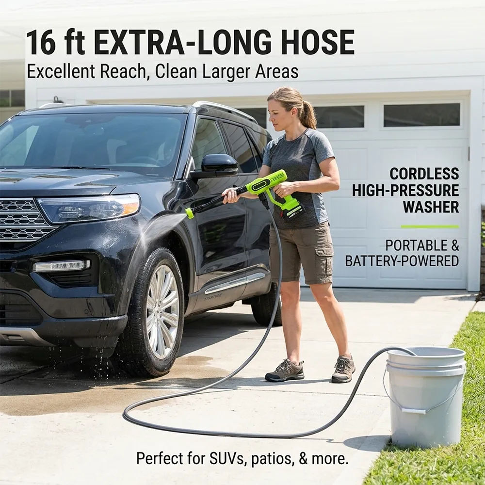 🚿Cordless High-Pressure Washer – Portable Battery-Powered Cleaner with 6-in-1 Nozzle