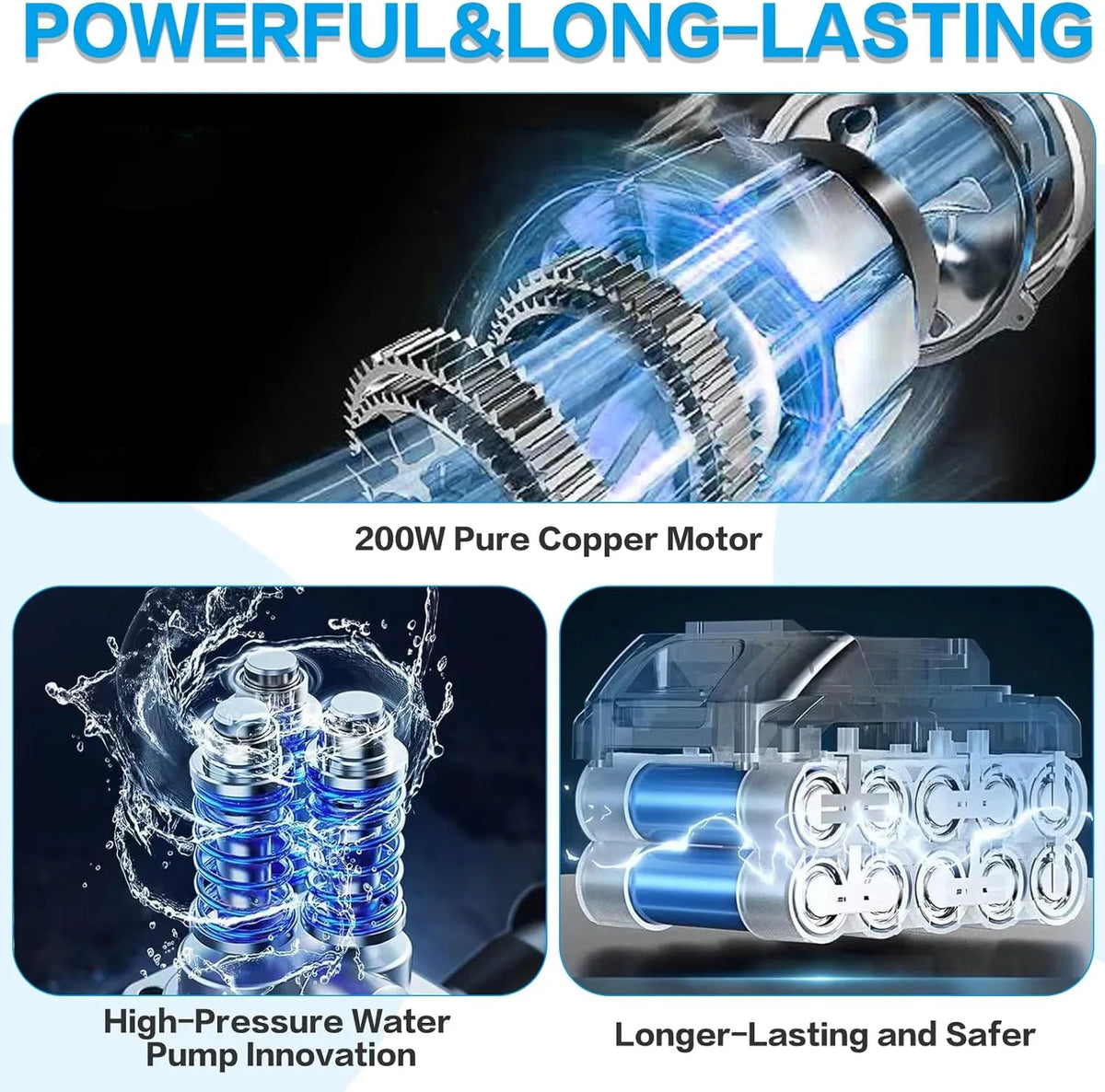 💦Wireless home lithium battery water gun car wash machine