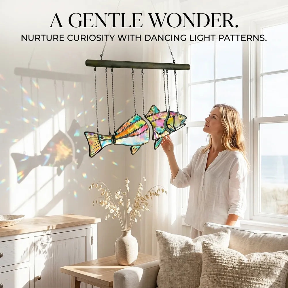 🐟 Handcrafted Coastal Fish Sun Catcher Hanging Decor