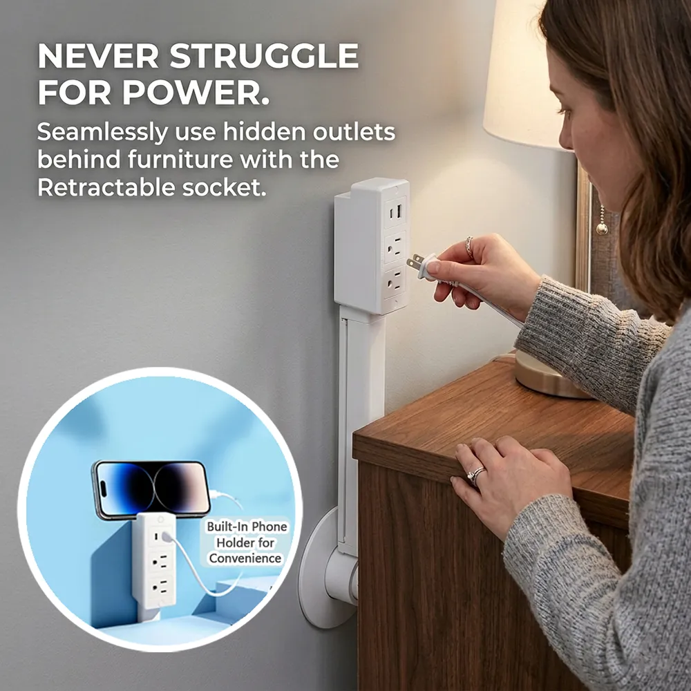 🔌 Extendable Power Outlet – Reach Power Anywhere, Instantly