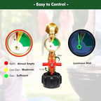 🔧 Propane Refill Adapter with Glow-in-the-Dark Gauge & Shut-Off Valve – QCC1 to 1lb Cylinder Converter for BBQ, Camping, Tailgating & Emergency Use
