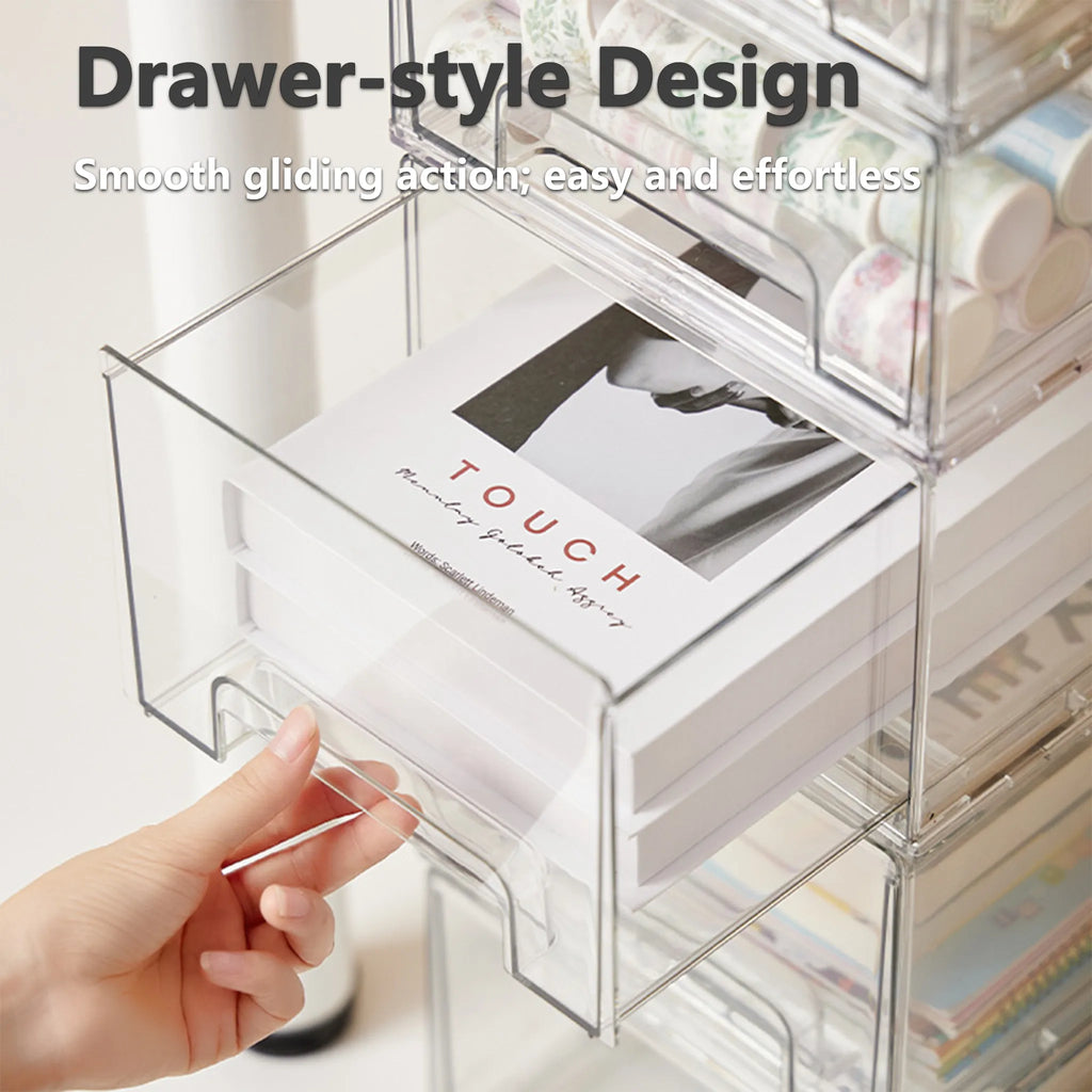 🧺 Medium / Large / Extra-Large Transparent Stackable Storage Drawers