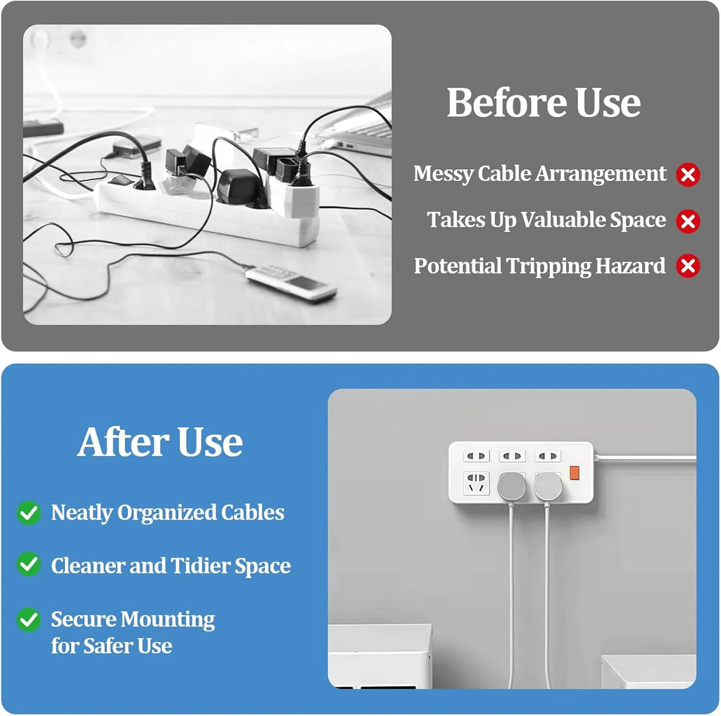 Adhesive Power Strip Mounts — 2-Pack