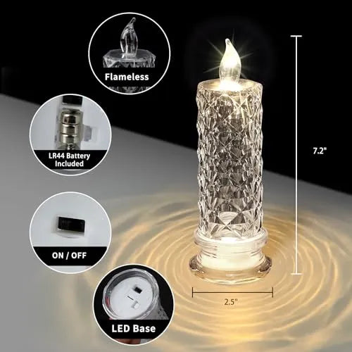 🕯️ Rose Shadow LED Flameless Candles – Elegant & Safe Ambiance, Anytime, Anywhere!