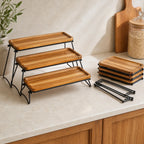 3-Tier Acacia Wood Cupcake & Serving Stand