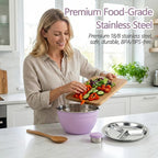 🥗 Stainless Steel Salad Bowl Set – Fresh Meals, Anytime Anywhere