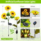 🌻 Artificial Sunflower Solar Lights – Outdoor Garden Stake Lights