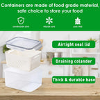 🥬 Fruit & Vegetable Storage Containers with Drain Baskets