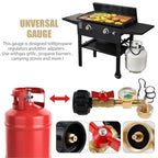 🔧 Propane Refill Adapter with Glow-in-the-Dark Gauge & Shut-Off Valve – QCC1 to 1lb Cylinder Converter for BBQ, Camping, Tailgating & Emergency Use