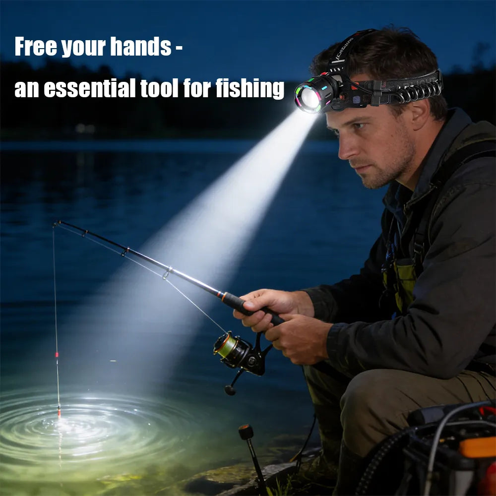 🔦 LED Headlamp – 90° Adjustable Super Bright Headlight