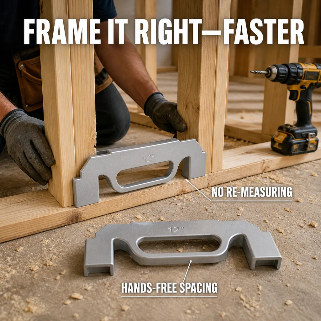 Quick-Set Stud Spacing Framing Jig