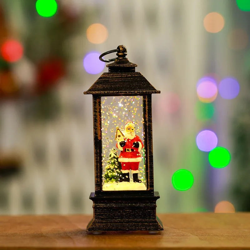 Christmas tree snow globe - glittering winter snow phone booth