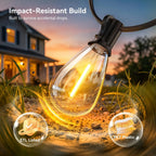 WarmGlow Shatterproof LED Outdoor String Lights