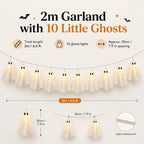 10-Piece Warm White Lace Ghost Garland Lights