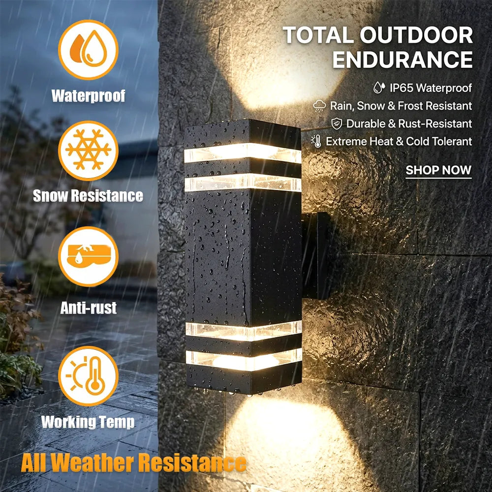 💡 Modern Square Outdoor Wall Lamp
