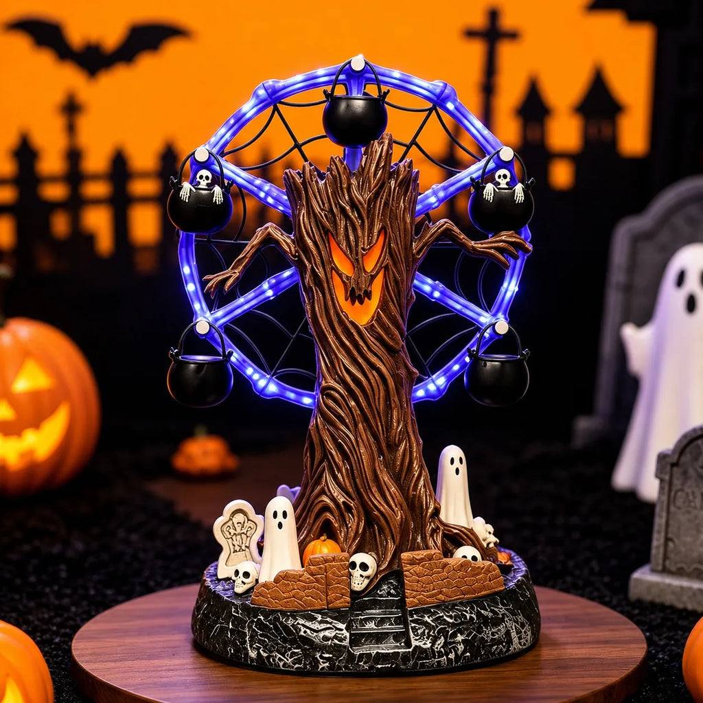 Animated Haunted Tree Ferris Wheel Halloween Tabletop Decoration