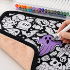Halloween Coloring Blanket Kit with 48 Markers