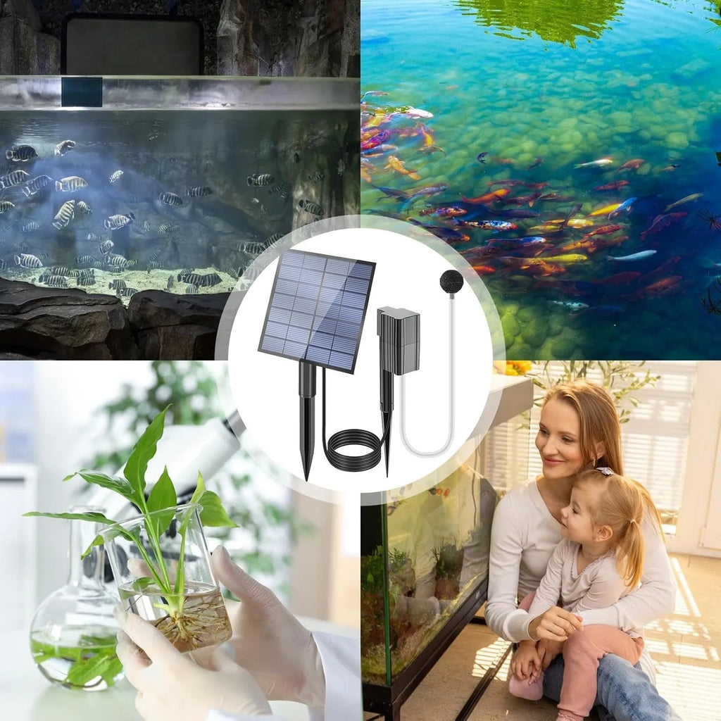 ☀️ Solar Powered Pond Aerator Pump (2.5W Direct Drive)