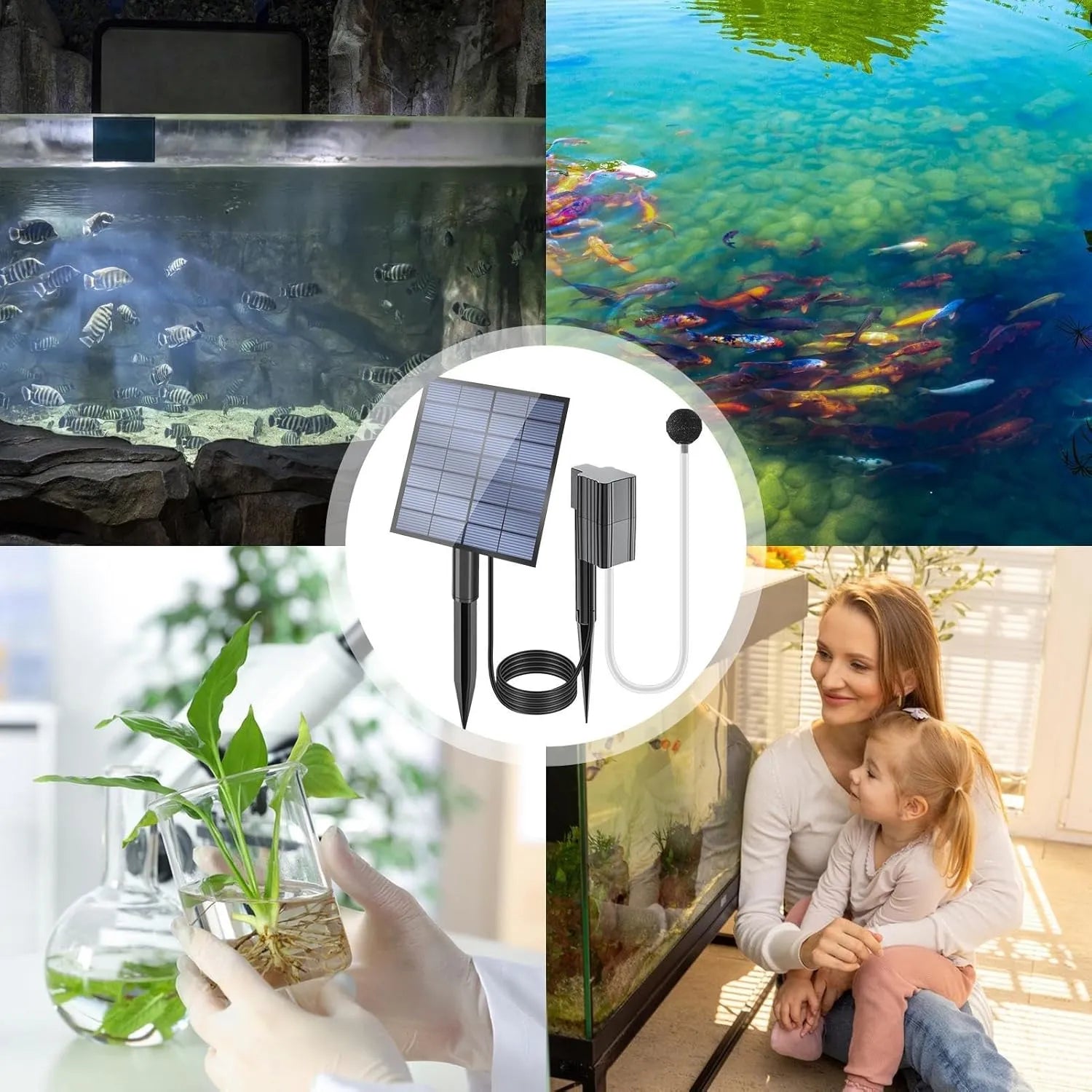☀️ Solar Powered Pond Aerator Pump (2.5W Direct Drive)